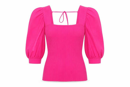 Next Womens Pink Square Neck  Viscose Pullover Jumper Size 8