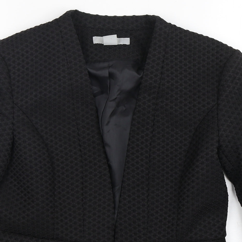 H&M Womens Black  Polyester Jacket Blazer Size 8