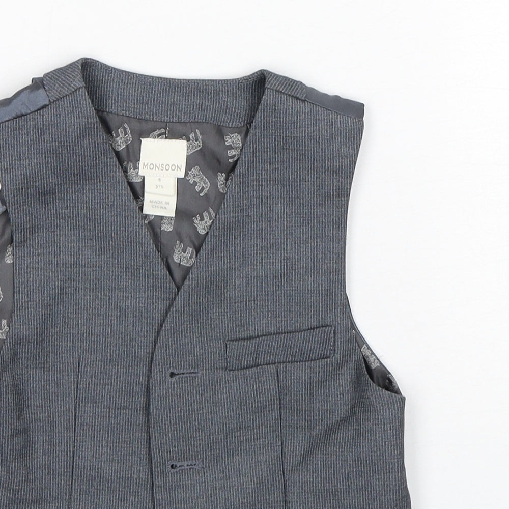 Monsoon  Boys Grey   Jacket Waistcoat Size 4 Years