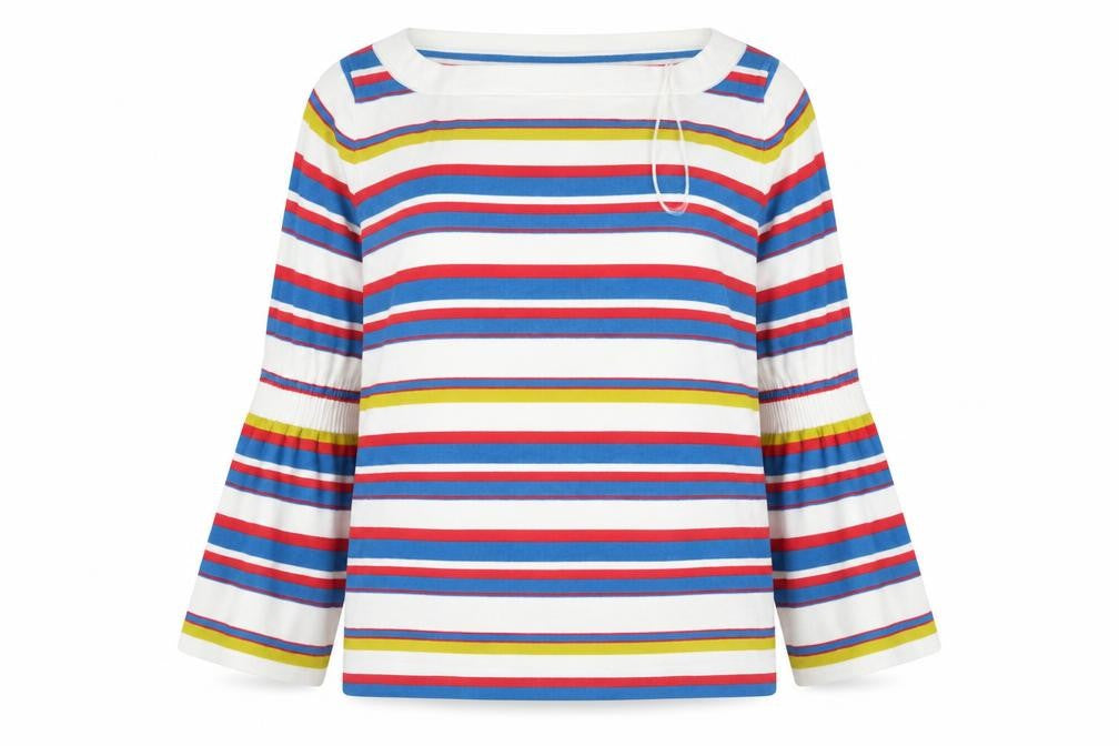 NEXT Womens Multicoloured Round Neck Striped Viscose Pullover Jumper Size 12