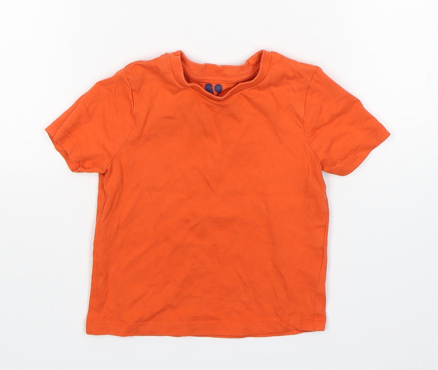 Matalan Boys Orange  Cotton Basic T-Shirt Size 12-18 Months Round Neck Pullover