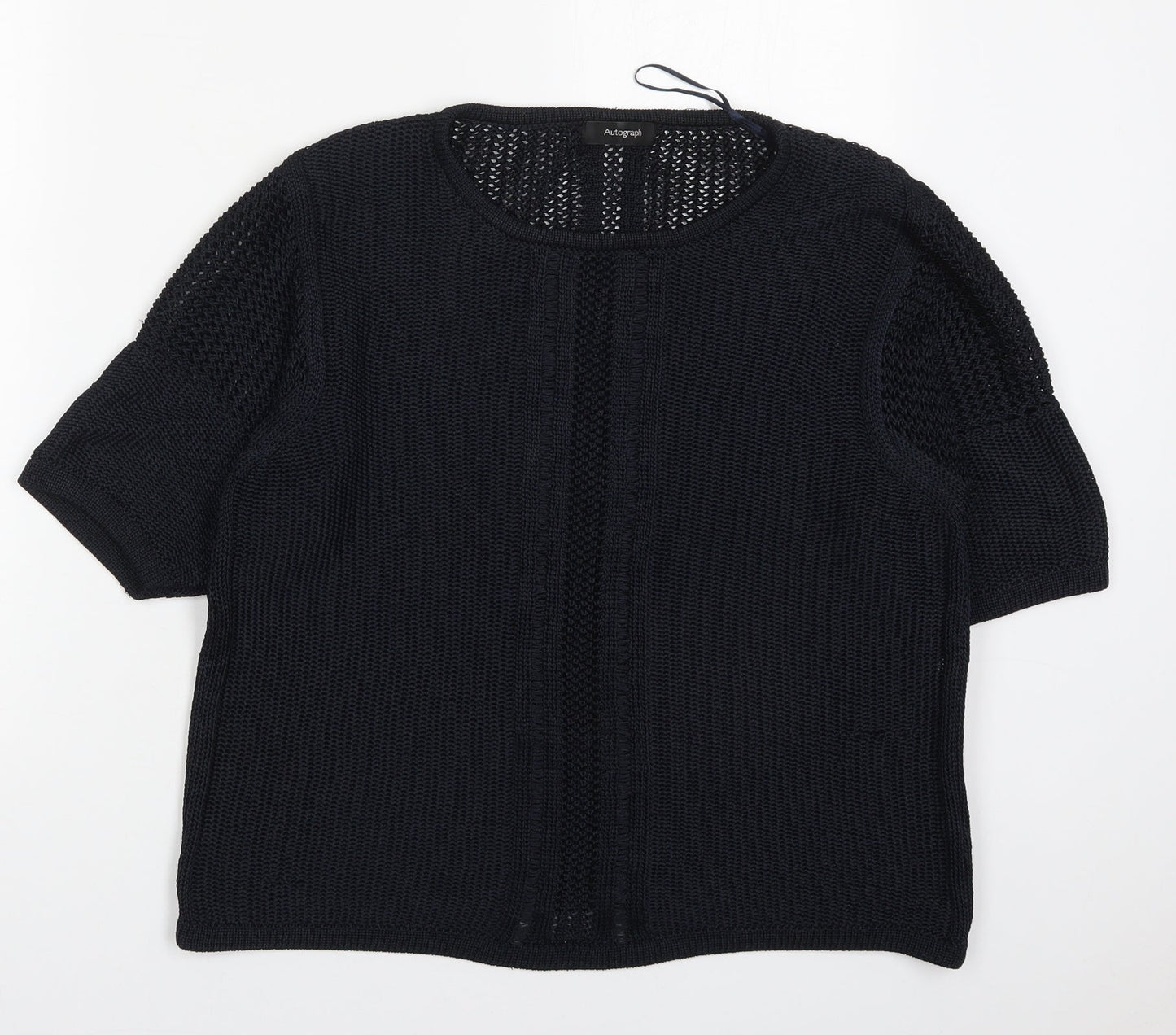 Marks and Spencer Womens Blue Round Neck  Polyester Pullover Jumper Size 14