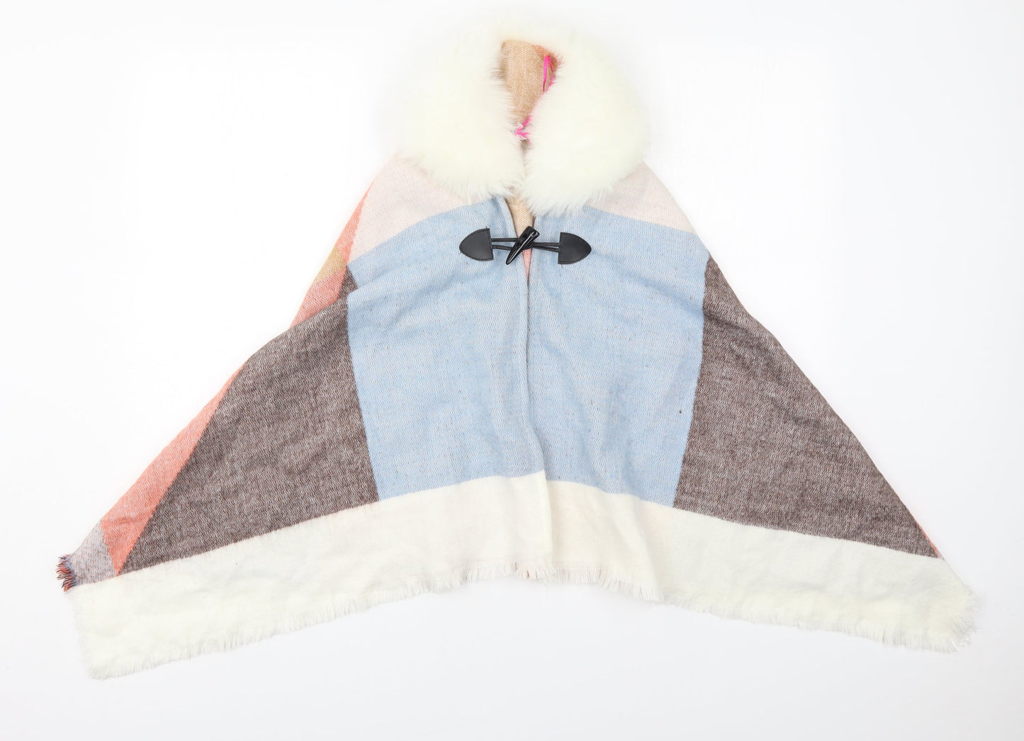 Very Womens Multicoloured Check  Jacket Poncho One Size  Button