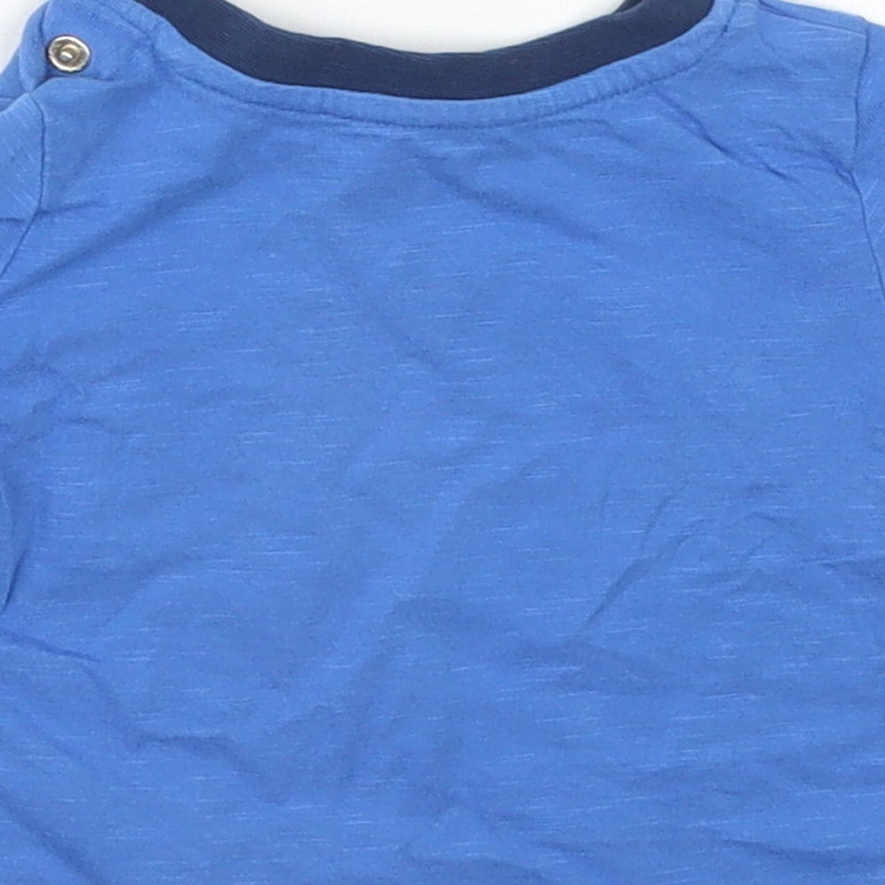 TU Boys Blue  Cotton Basic T-Shirt Size 0-3 Months Crew Neck Pullover
