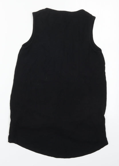Preloved River Island Womens Black  Viscose Basic Tank Size 6 Round Neck - Back