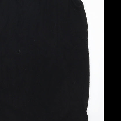 Preloved River Island Womens Black  Viscose Basic Tank Size 6 Round Neck - Label