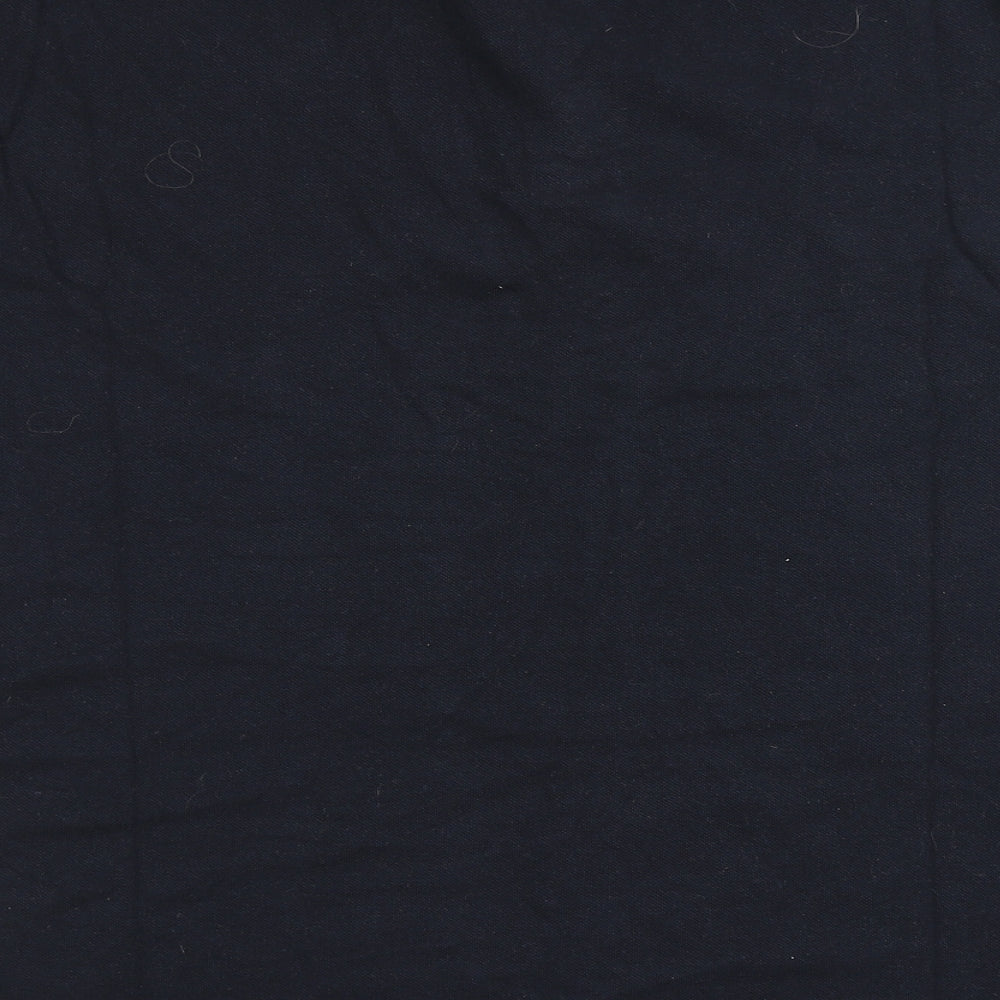 Easy Mens Blue  100% Cotton  Polo Size L Round Neck Button