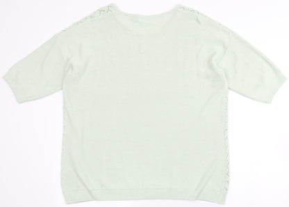 Damart Womens Green Round Neck  Acrylic Pullover Jumper Size L