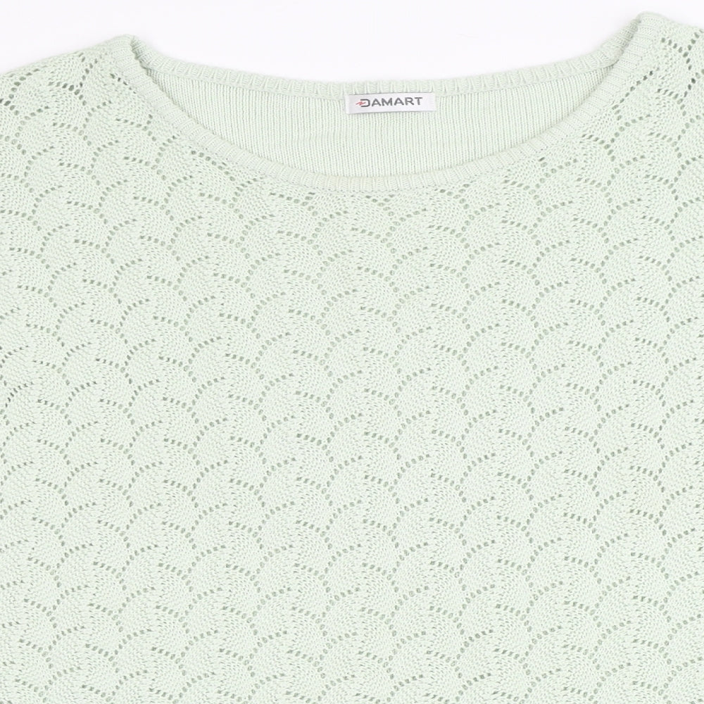 Damart Womens Green Round Neck  Acrylic Pullover Jumper Size L