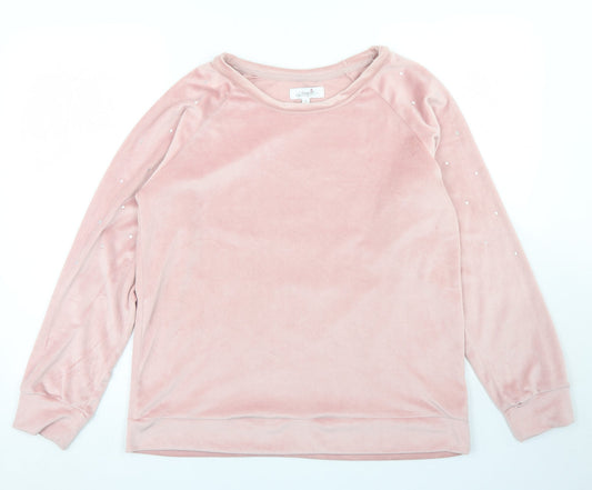 La Marquise Womens Pink  Polyester Pullover Sweatshirt Size M