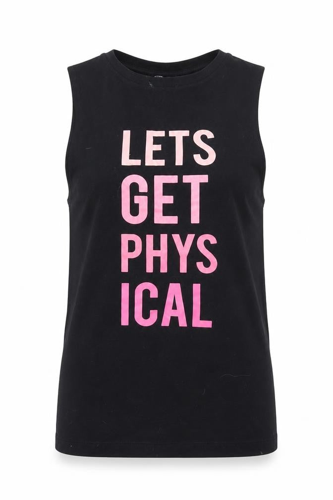 F&F Womens Black  Polyester Basic Tank Size S Crew Neck
