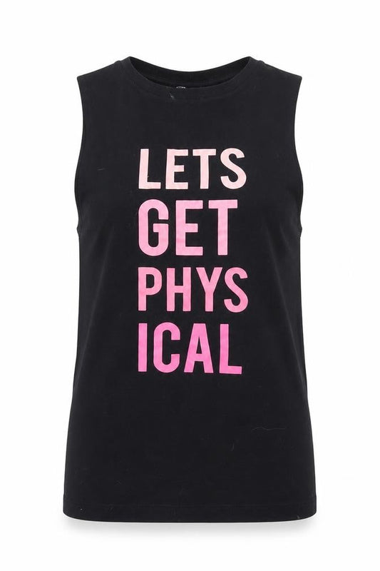 F&F Womens Black  Polyester Basic Tank Size S Crew Neck