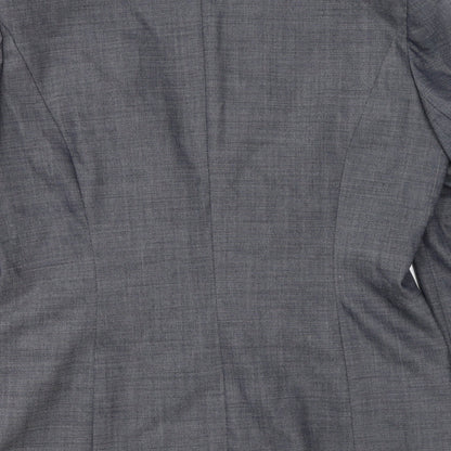 Preloved For Women Womens Grey  Polyester Jacket Blazer Size 14   - Padded Shoulders - Label