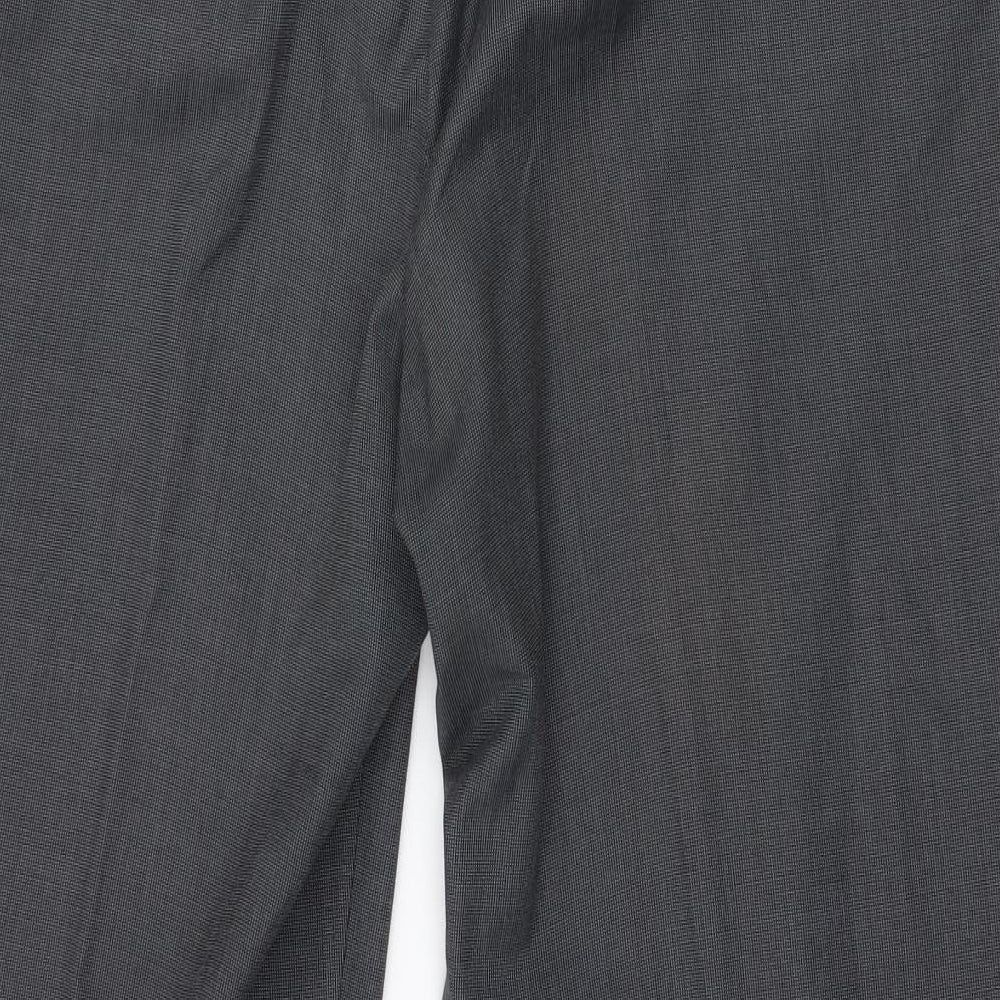 BHS Mens Grey  Polyester Dress Pants Trousers Size 33 in L29 in Regular Zip