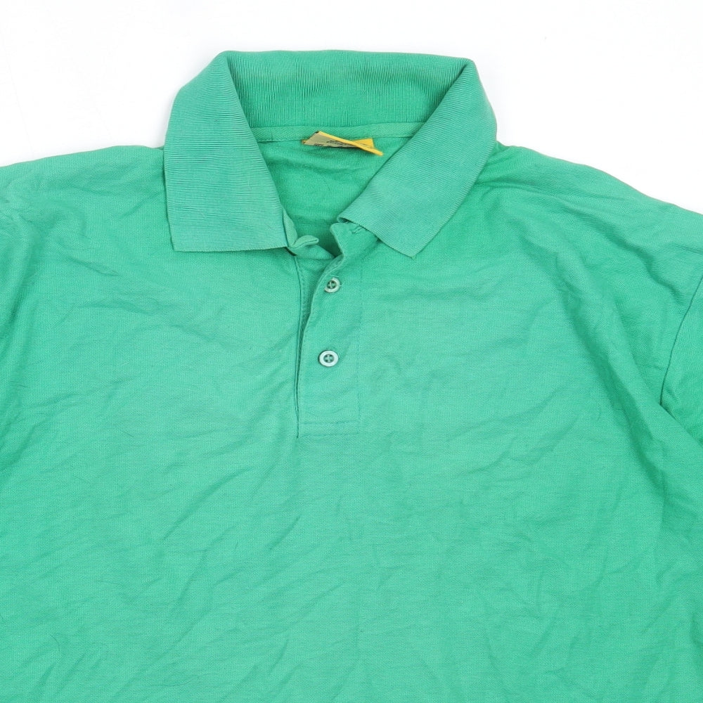 UCC Collection Mens Green  Cotton  Polo Size L Collared