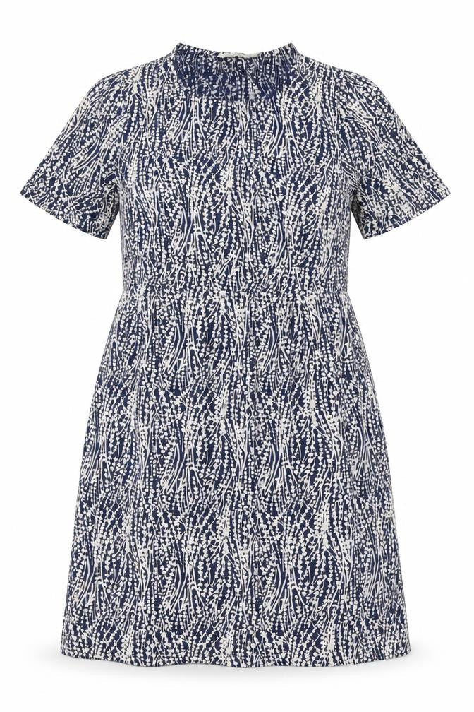 Adini Womens Blue  Viscose Fit & Flare  Size M  Round Neck