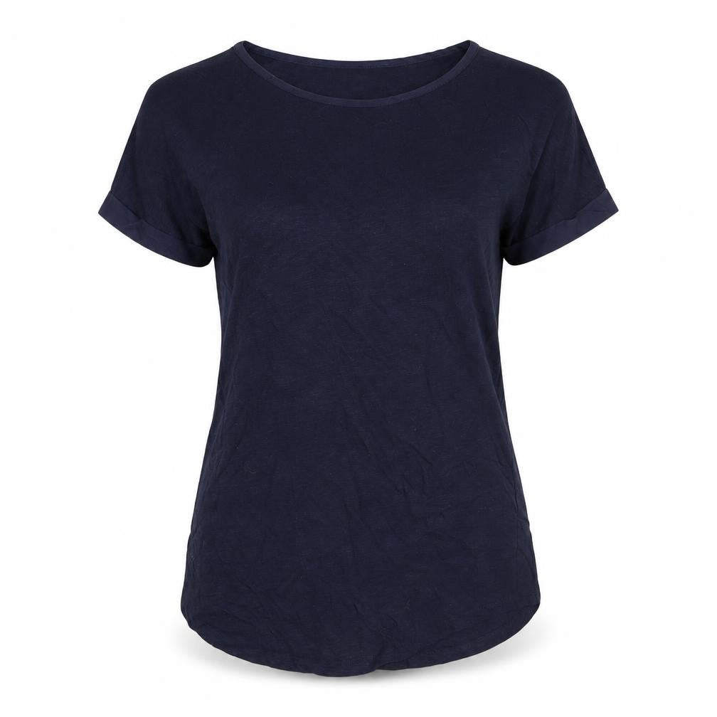 Oasis Womens Blue  Cotton Basic T-Shirt Size XS Round Neck