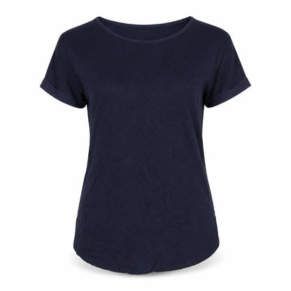 Oasis Womens Blue  Cotton Basic T-Shirt Size XS Round Neck