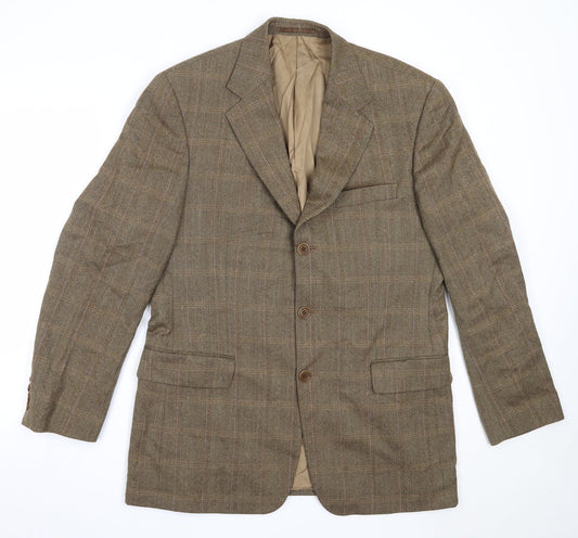 DaVinci Mens Brown  Wool Jacket Blazer Size 40