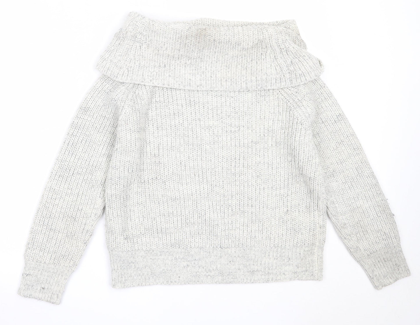 New Look Womens Grey Roll Neck  Acrylic Pullover Jumper Size M