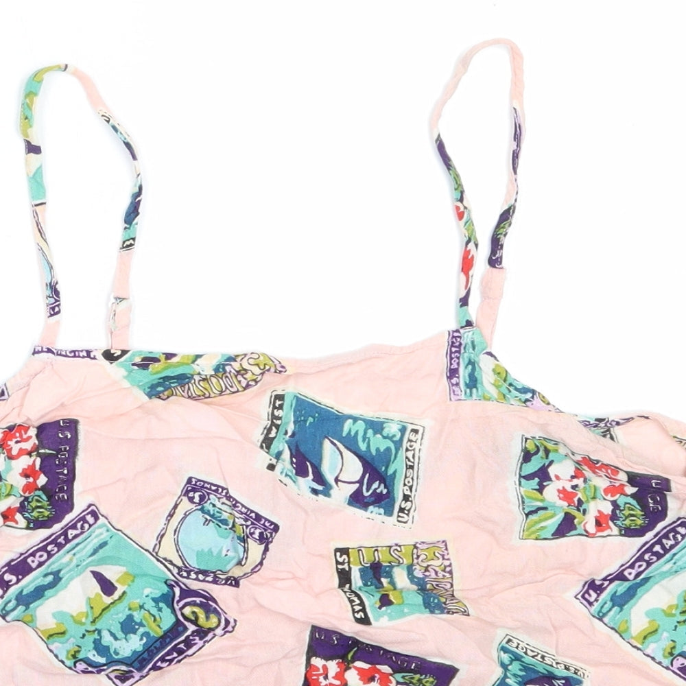 Chelsea Girl Womens Pink  Viscose Camisole Blouse Size 10 Square Neck