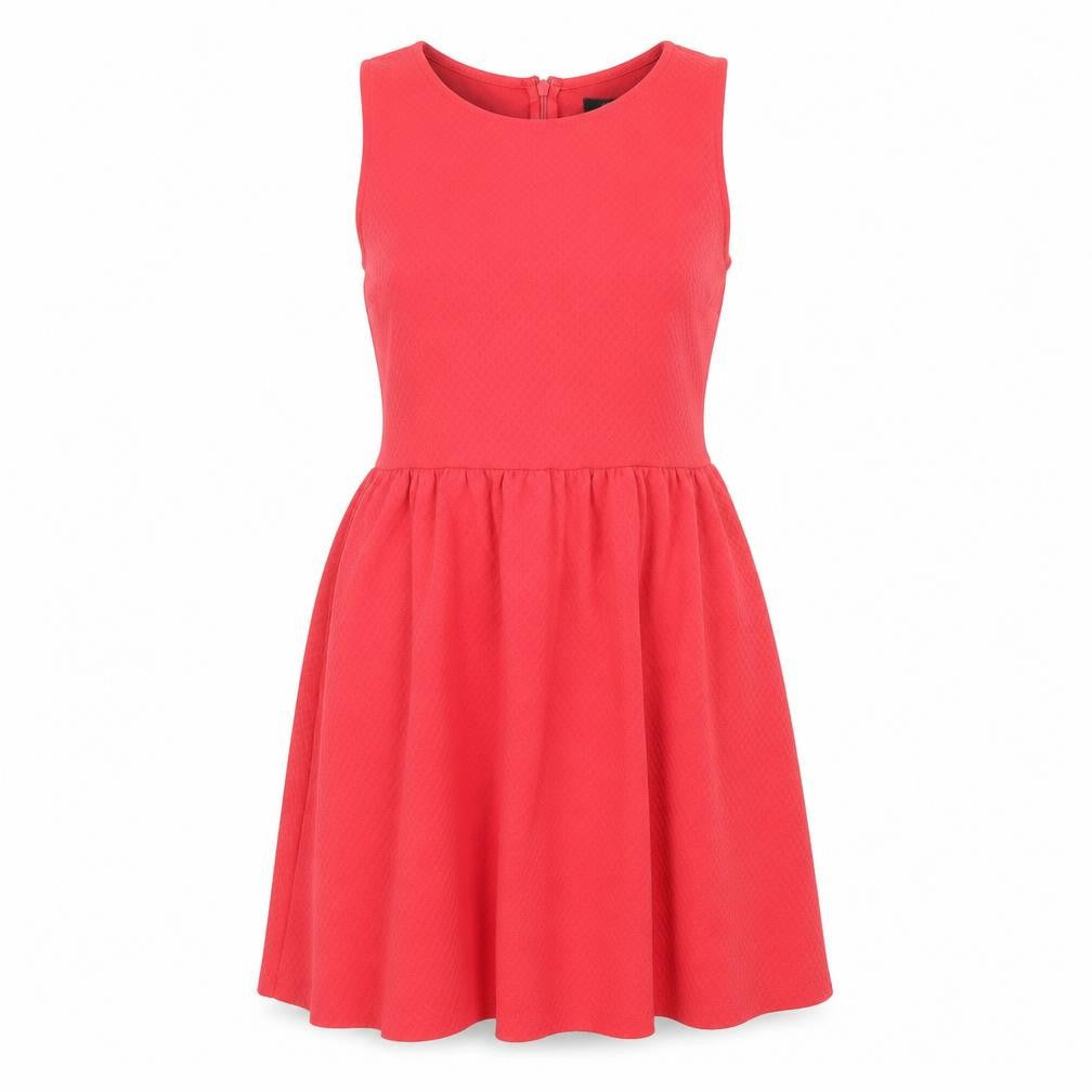 FOREVER 21 Womens Red  Polyester Fit & Flare  Size M  Round Neck