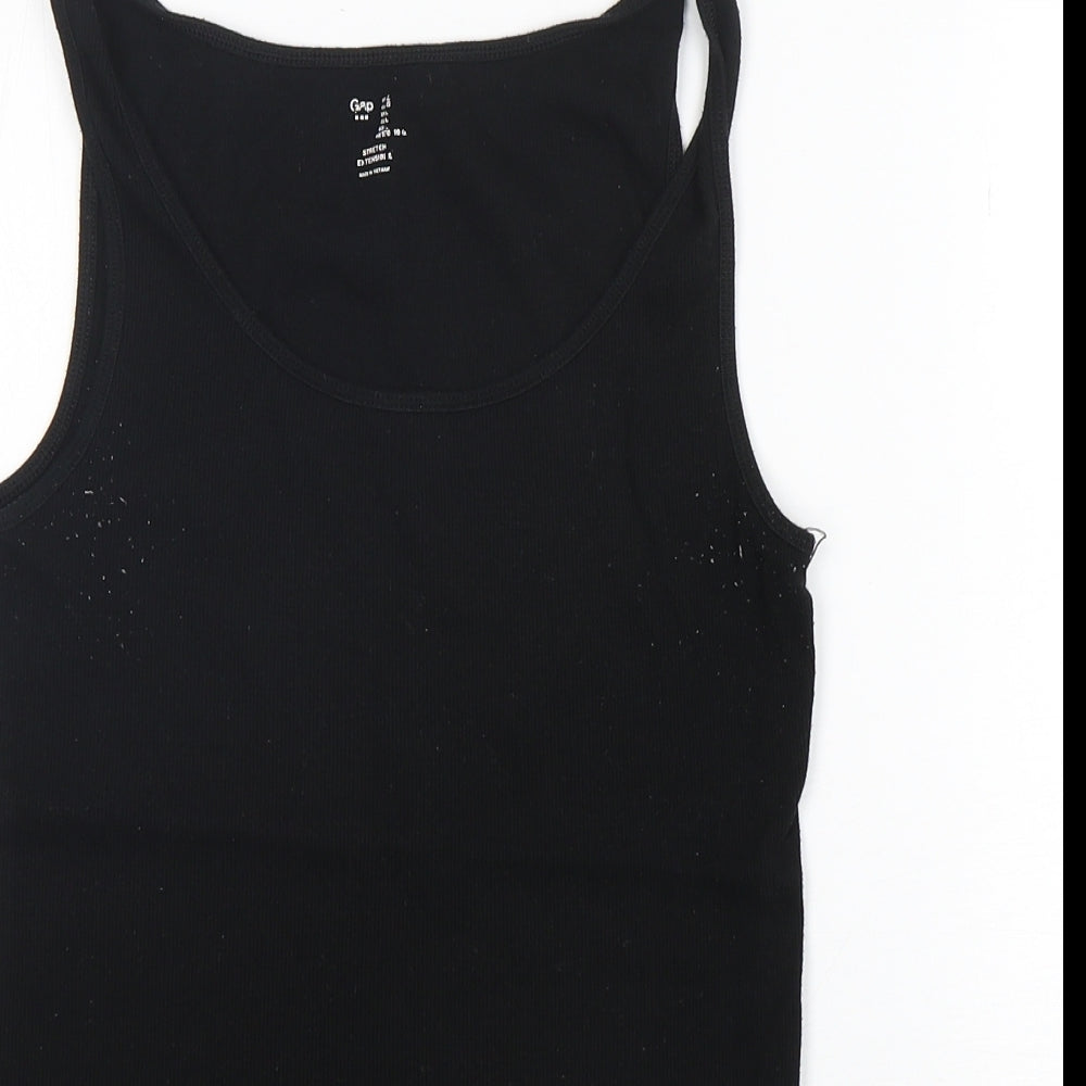 Gap Womens Black  Cotton Basic Tank Size L Round Neck