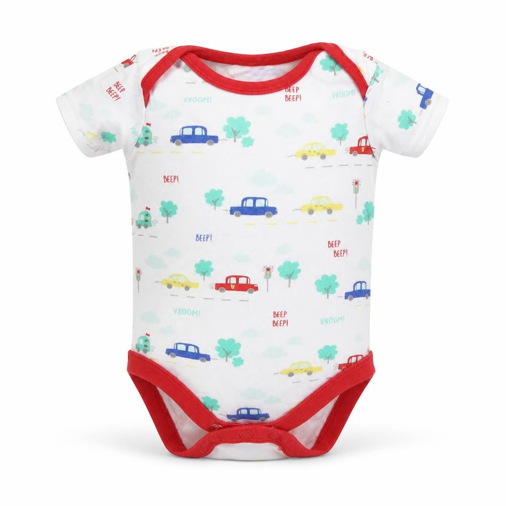 St Bernard Boys Multicoloured Geometric Cotton Leotard One-Piece Size 3-6 Months  Snap - Car Print