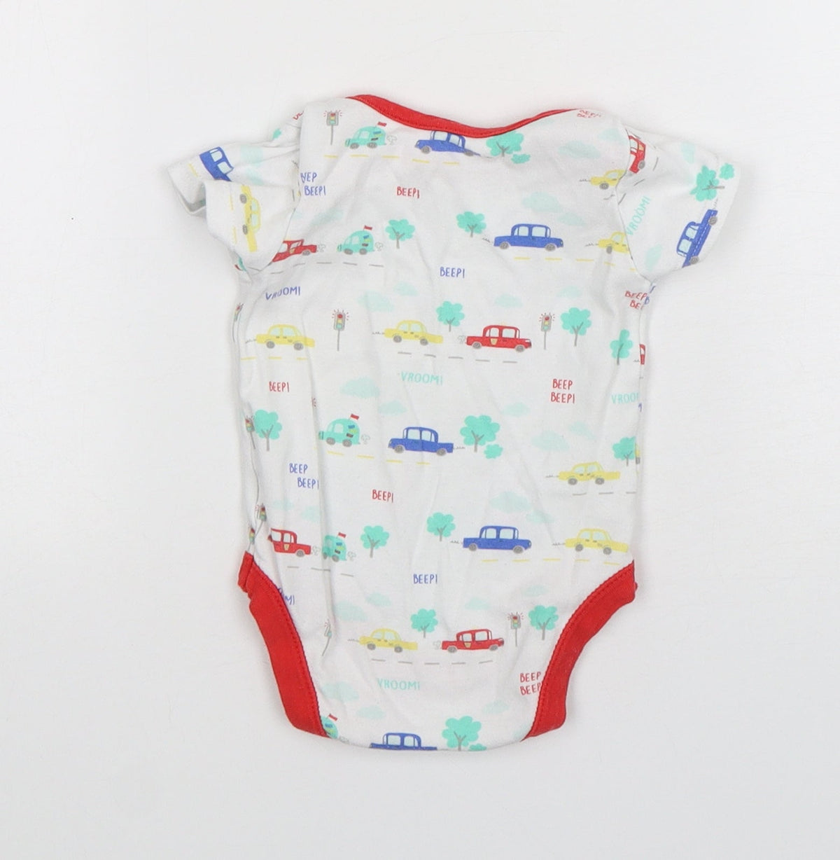 St Bernard Boys Multicoloured Geometric Cotton Leotard One-Piece Size 3-6 Months  Snap - Car Print