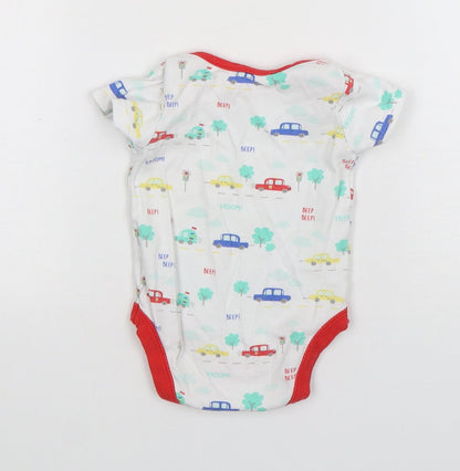 St Bernard Boys Multicoloured Geometric Cotton Leotard One-Piece Size 3-6 Months  Snap - Car Print