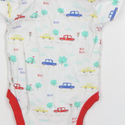 St Bernard Boys Multicoloured Geometric Cotton Leotard One-Piece Size 3-6 Months  Snap - Car Print