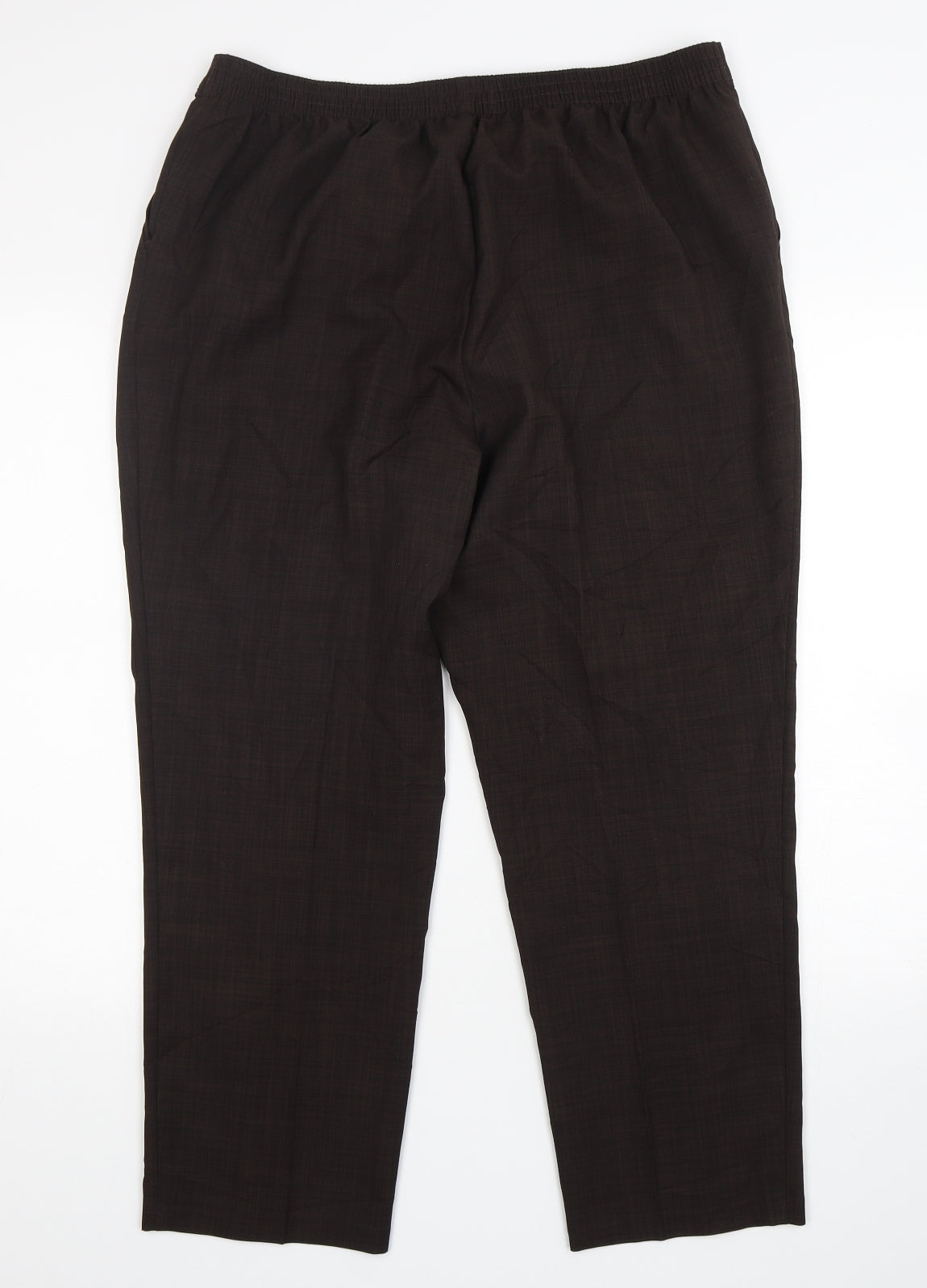 Marks and Spencer Womens Brown  Polyester Trousers  Size 18 L27 in Regular