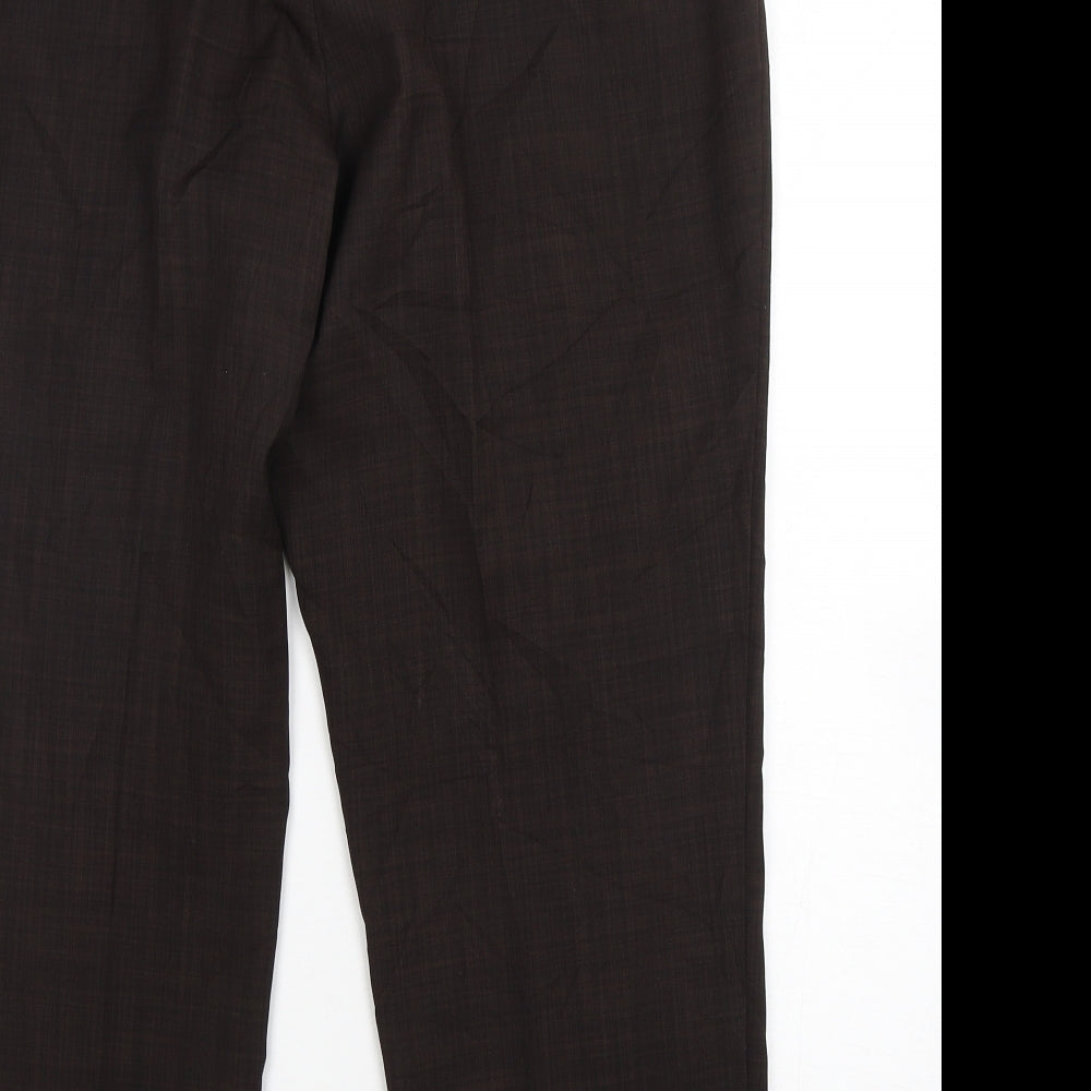 Marks and Spencer Womens Brown  Polyester Trousers  Size 18 L27 in Regular