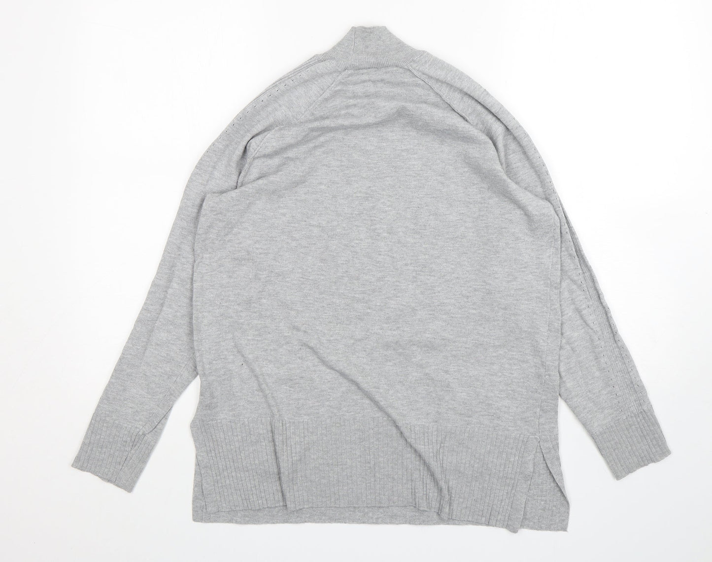 Peyton Primrose Womens Grey Mock Neck  Polyester Pullover Jumper Size L