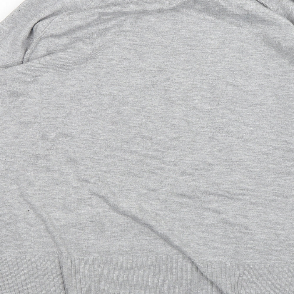 Peyton Primrose Womens Grey Mock Neck  Polyester Pullover Jumper Size L