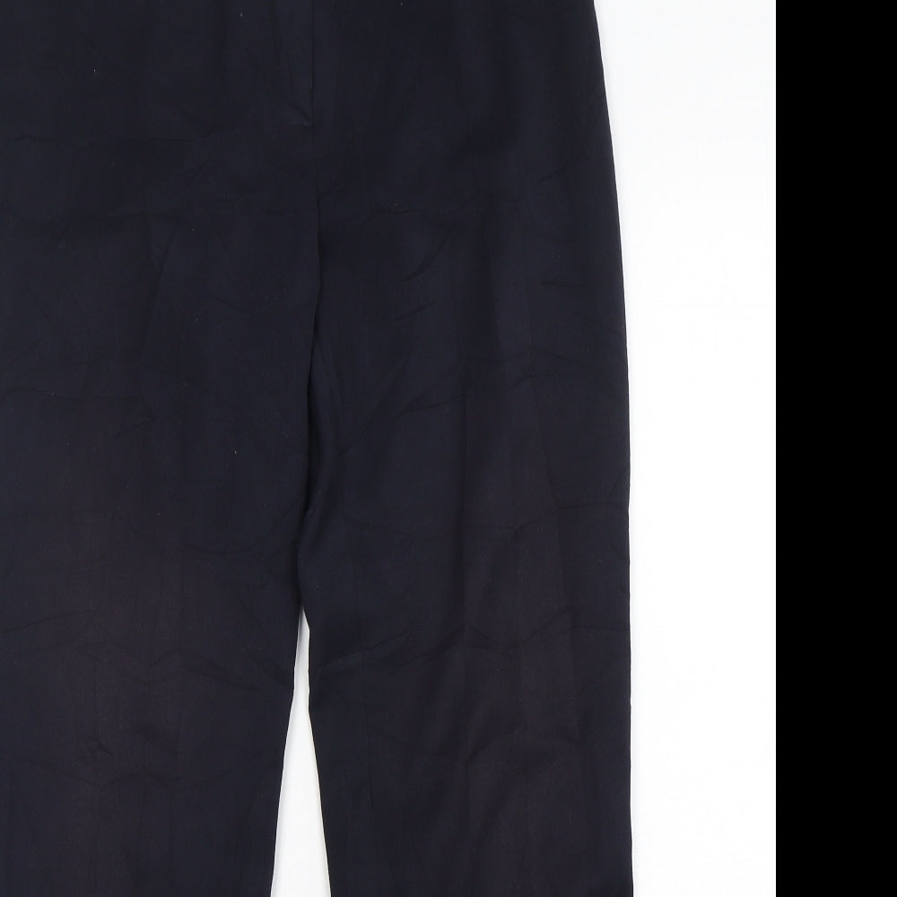 Marks and Spencer Womens Blue  Polyester Trousers  Size 12 L31 in Regular Zip
