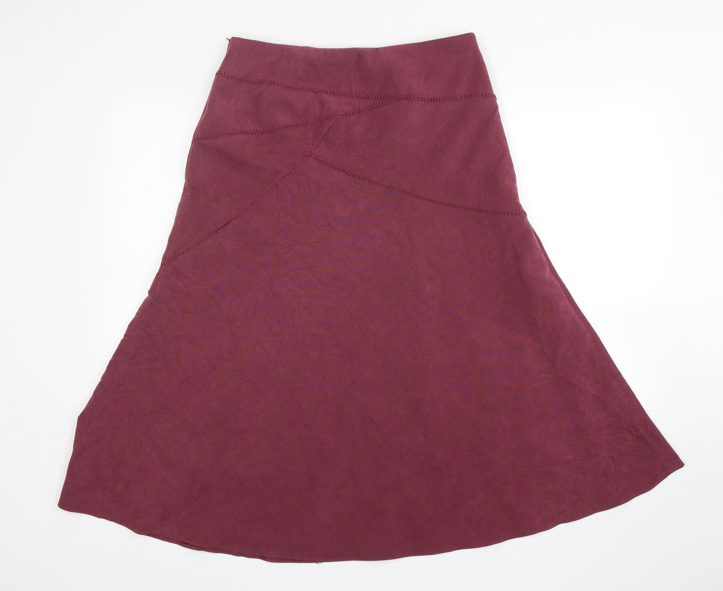 BHS Womens Purple  Polyester A-Line Skirt Size 12   Zip