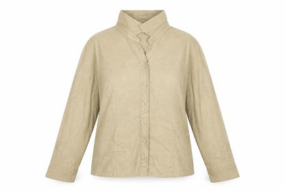 Marks & Spencer Womens Beige  Polyester Basic Button-Up Size 18 Collared