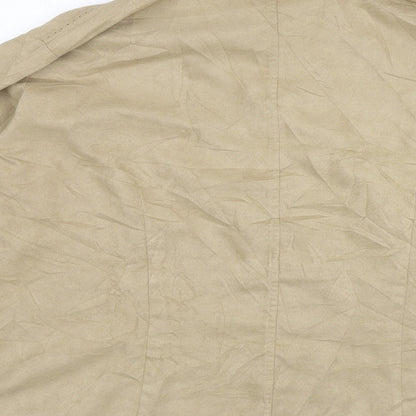 Marks & Spencer Womens Beige  Polyester Basic Button-Up Size 18 Collared