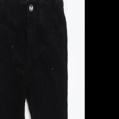 Preloved H&M Girls Black  Cotton Capri Trousers Size 2 Years  Regular Button - Detail