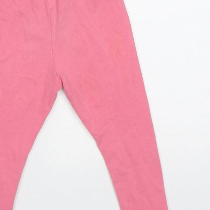 Preloved TU Girls Pink  Cotton Capri Trousers Size 2 Years  Regular Pullover - Label