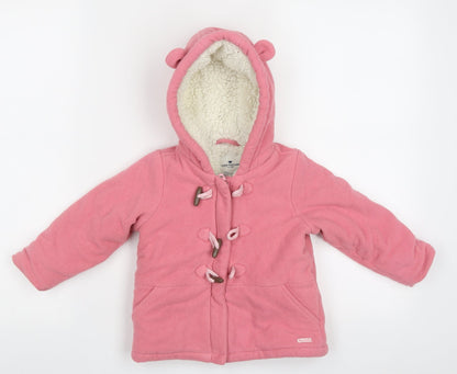Tom Tailor Girls Pink   Basic Jacket Jacket Size 18 Months   Zip - Bear Ear Hood