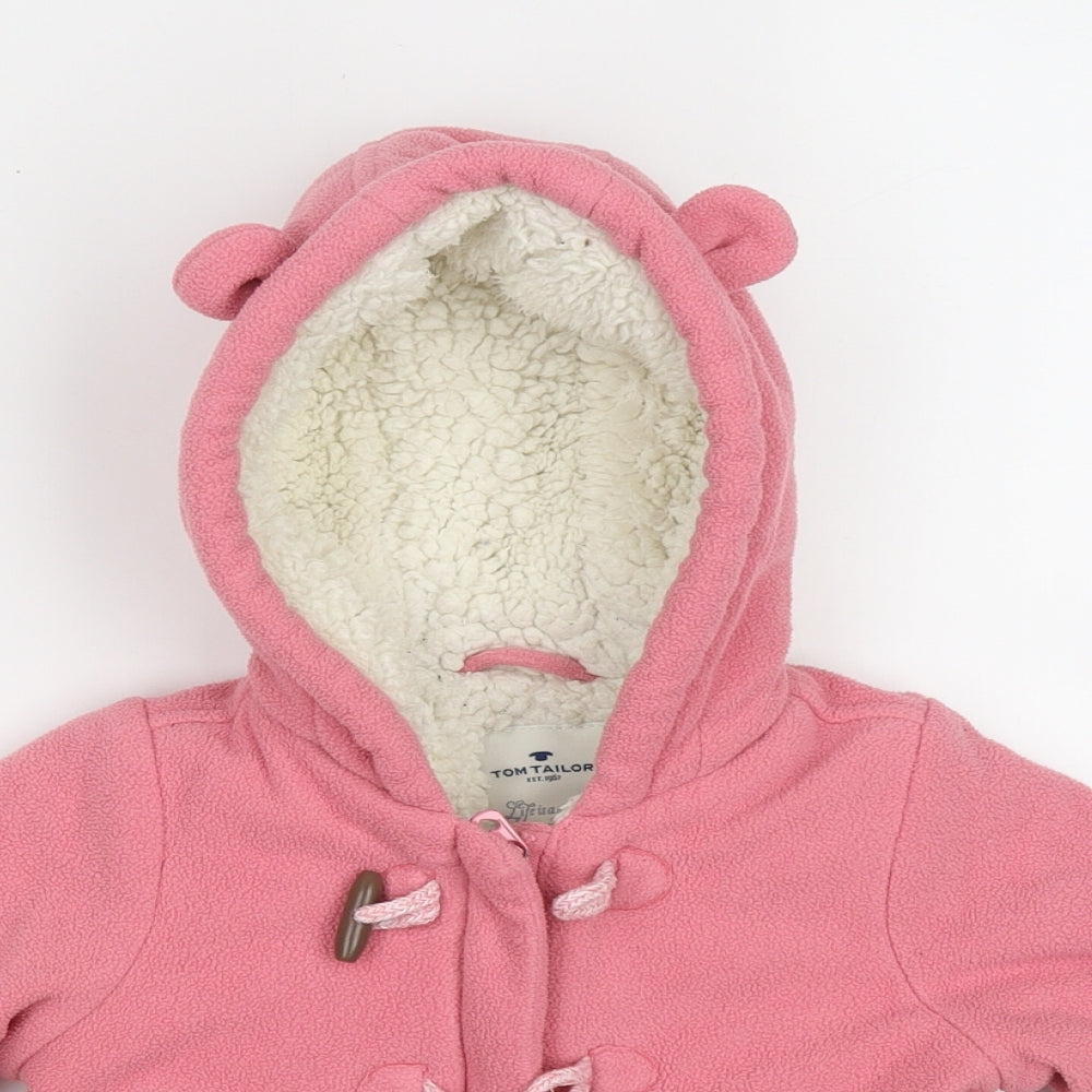 TOM TAILOR Girls Pink   Basic Jacket Jacket Size 18 Months   Zip - Bear Ear Hood