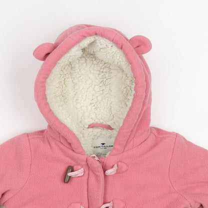 Tom Tailor Girls Pink   Basic Jacket Jacket Size 18 Months   Zip - Bear Ear Hood