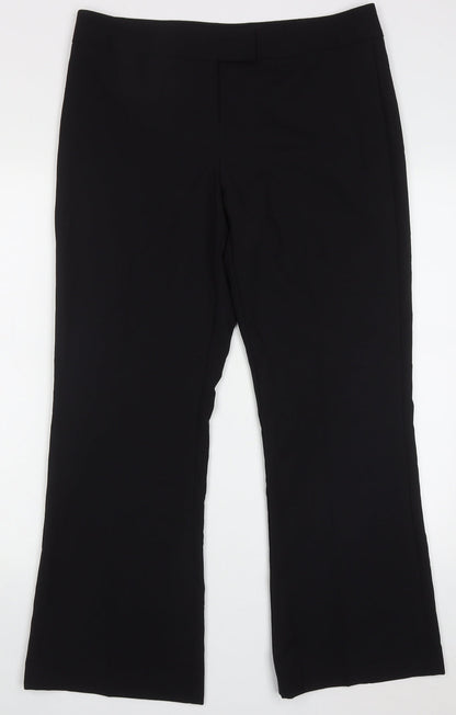 Preloved George Womens Black  Polyester Trousers  Size 14 L28 in Regular Hook & Eye - Front