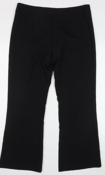 Preloved George Womens Black  Polyester Trousers  Size 14 L28 in Regular Hook & Eye - Back