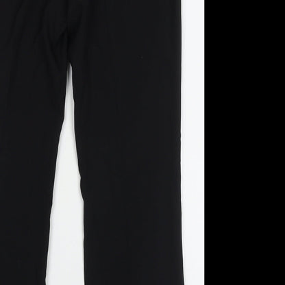 Preloved George Womens Black  Polyester Trousers  Size 14 L28 in Regular Hook & Eye - Label