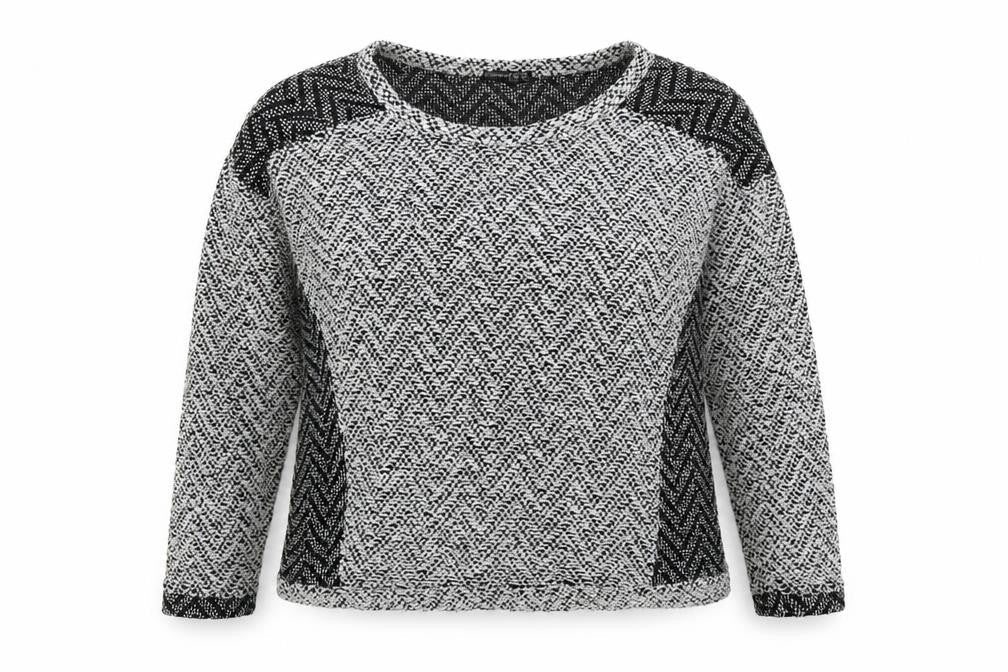Atmosphere Womens Grey Boat Neck Geometric Acrylic Pullover Jumper Size 16