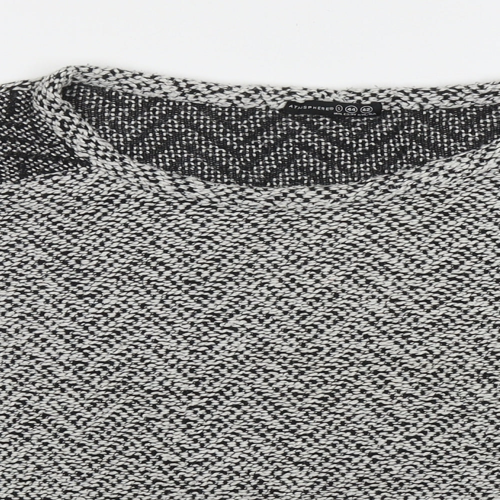 Atmosphere Womens Grey Boat Neck Geometric Acrylic Pullover Jumper Size 16