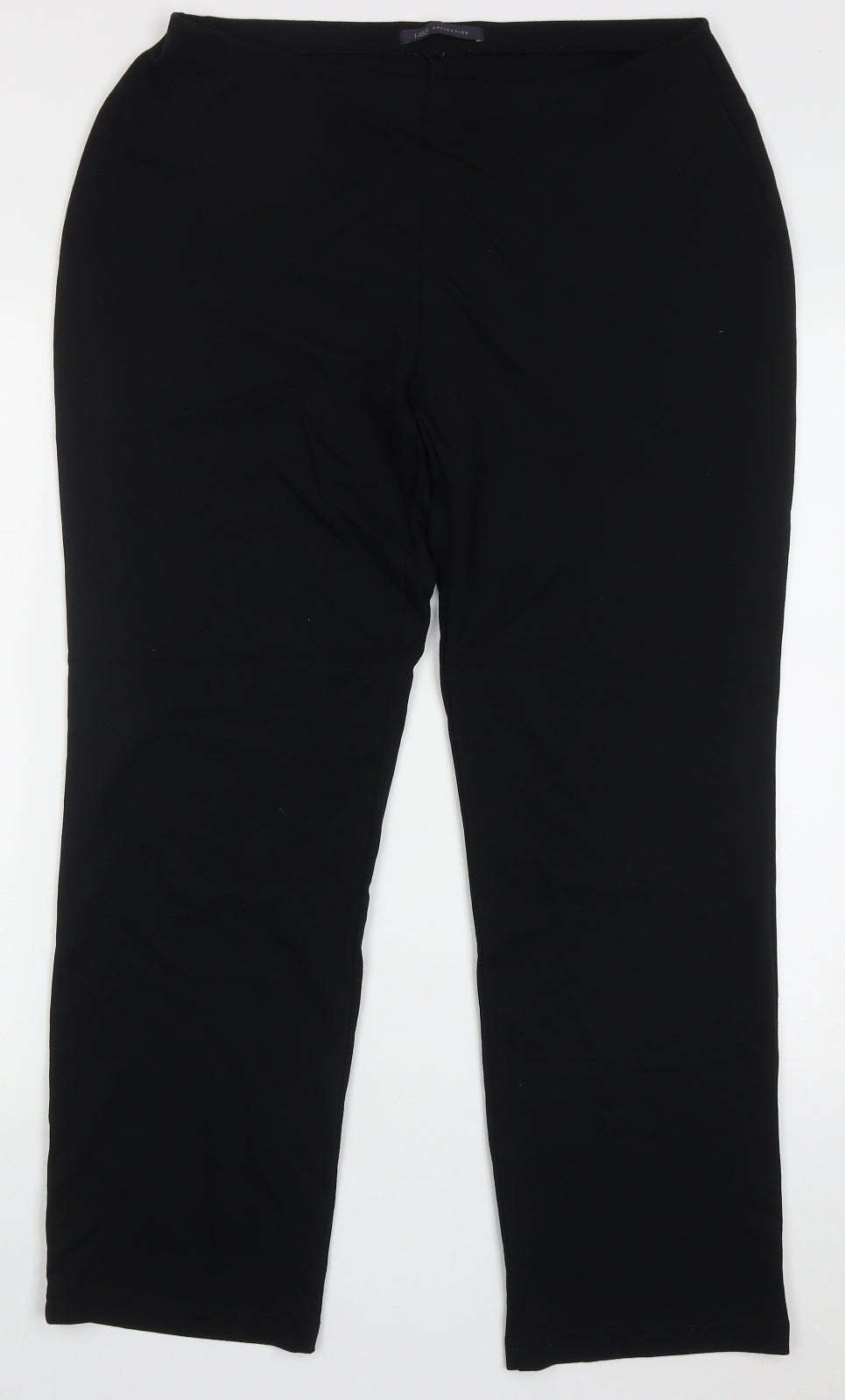 Marks and Spencer Womens Black  Polyester Trousers  Size 14 L30 in Regular